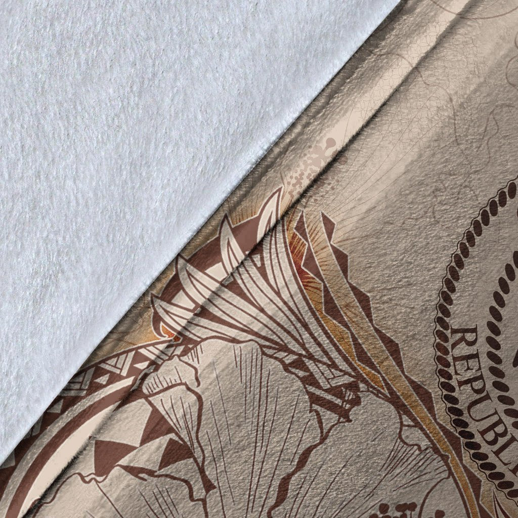 Palau Premium Blanket - Hibiscus Flowers Vintage Style - Polynesian Pride