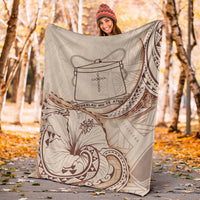 Tokelau Premium Blanket - Hibiscus Flowers Vintage Style - Polynesian Pride