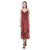 Polynesian V - Neck Open Fork Long Dress - Red Palm - Polynesian Pride