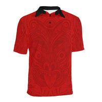 Maori Mask Polo Mens All Over Print Polo Shirt (Model T55) - Polynesian Pride