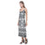 Polynesia Pattern V - Neck Open Fork Long Dress - White Style - Polynesian Pride