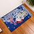 New Zealand Christmas Door Mat Hei Tiki Blue Pohutukawa Meri Kirihimete LT14 Blue - Polynesian Pride