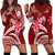 (Custom Personalised) Hawaii Flowers Wave Hoodie Dress Kanaka Maoli Red Polynesian LT13 Red - Polynesian Pride