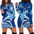 (Custom Personalised) Hawaii Flowers Wave Hoodie Dress Kanaka Maoli Blue Polynesian LT13 Blue - Polynesian Pride