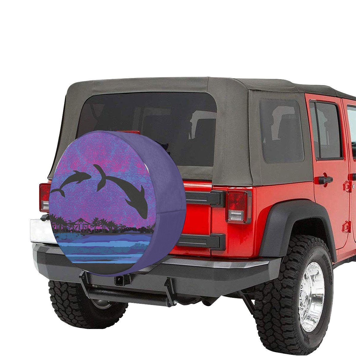 Dolphin Dance In Night Spare Tire Cover AH - Polynesian Pride