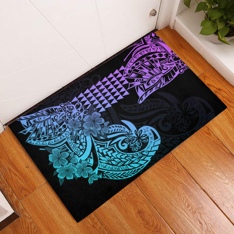 Hawaii Kakau Door Mat Polynesian Floral Tribal Heliotrope Version LT9 Heliotrope - Polynesian Pride