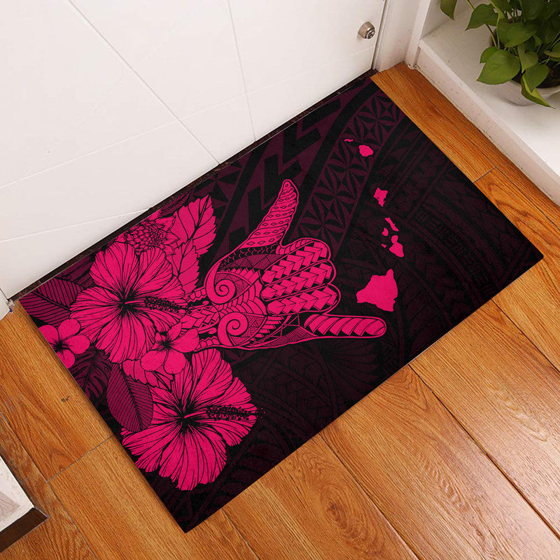 Hawaii Shaka Sign Door Mat Pink Version LT9 Pink - Polynesian Pride