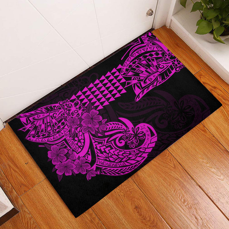 Hawaii Kakau Door Mat Polynesian Floral Tribal Purple Version LT9 Purple - Polynesian Pride