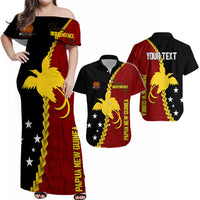 Personalised Papua New Guinea Matching Dress and Hawaiian Shirt 47th Independence Anniversary Motu Revareva LT7 Red - Polynesian Pride