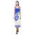 Polynesian V - Neck Open Fork Long Dress - Blue Hibiscus - Polynesian Pride