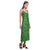 Tonga Pattern V - Neck Open Fork Long Dress - Green Style - Polynesian Pride