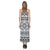 Polynesia Pattern V - Neck Open Fork Long Dress - White Style - Polynesian Pride