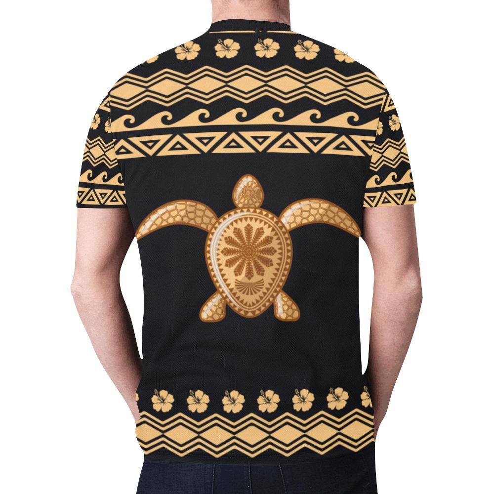Hawaii New All Over Print T Shirt Hawaii Polynesian Turtle Hibiscus Pattern - Polynesian Pride