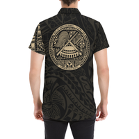 American Samoa in My Heart Tattoo Style Short Sleeve Shirt A7 - Polynesian Pride