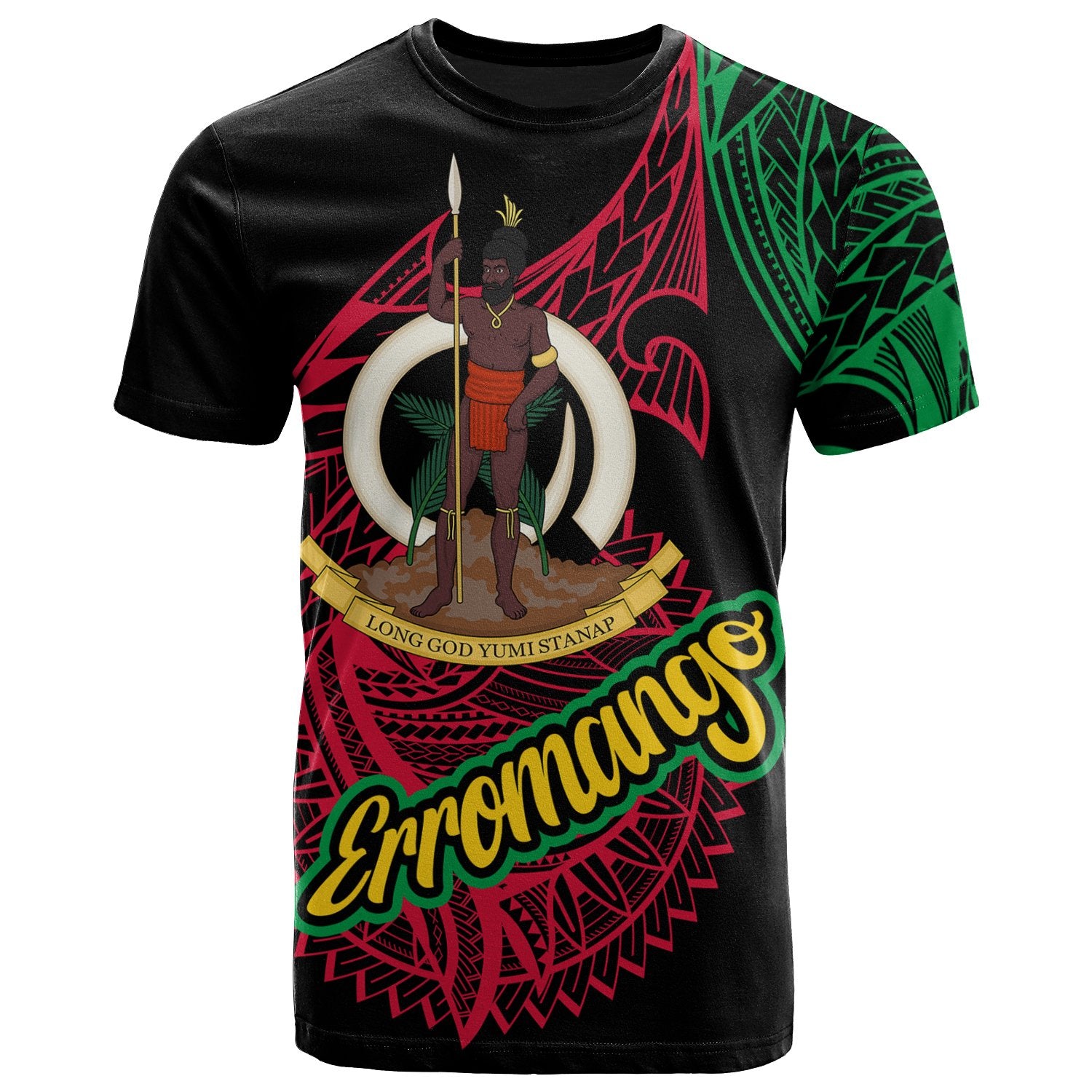 Vanuatu T Shirt Erromango Seal of Vanuatu Special Style Unisex Black - Polynesian Pride