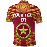 Custom Eua High School Polo Shirt Creative Style Maroon, Custom Text and Number - Polynesian Pride