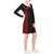 Polynesian Long Sleeve String Tie Dress - Black Parallel Pattern Red Women Red - Polynesian Pride