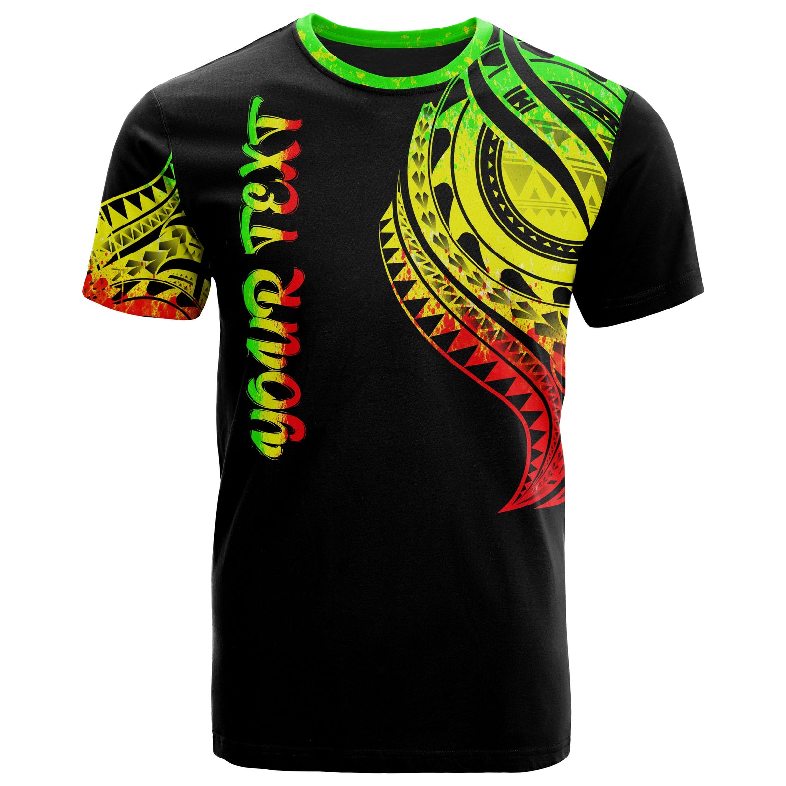 Samoa Custom T Shirt Samoan Tatau Reggae Patterns Unisex Black - Polynesian Pride