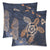 Hawaiian Map Turtle Ohana Hibiscus Kakau Polynesian Pillow Cover - Ver 1 One Size Zippered Pillow Cases 18"x 18" (Twin Sides) (Set of 2) Indigo - Polynesian Pride