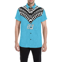 Fiji Polynesian Shirt - Fiji Flag Men Blue - Polynesian Pride