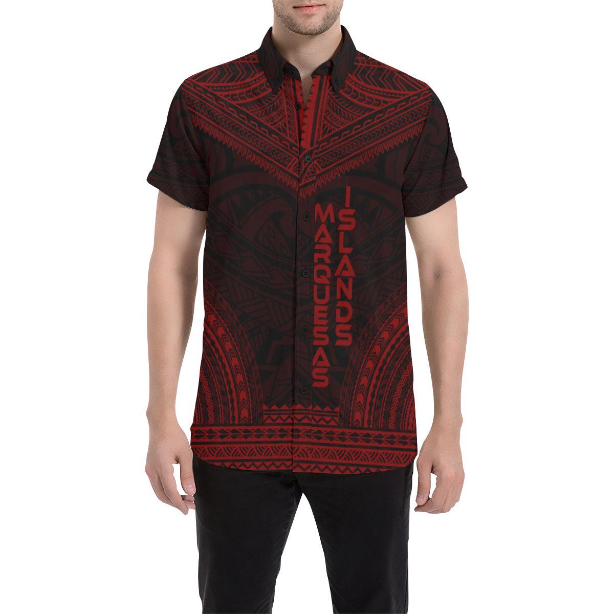 Marquesas Islands Polynesian Chief Shirt - Red Version - Polynesian Pride