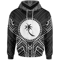 Chuuk State Hoodie Chuuk State Seal Black Tribal Patterns Unisex Black - Polynesian Pride