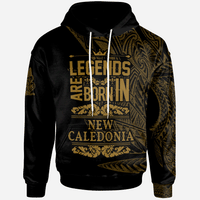 New Caledonia Hoodie Legends Are Born In Gold Color Unisex White - Polynesian Pride