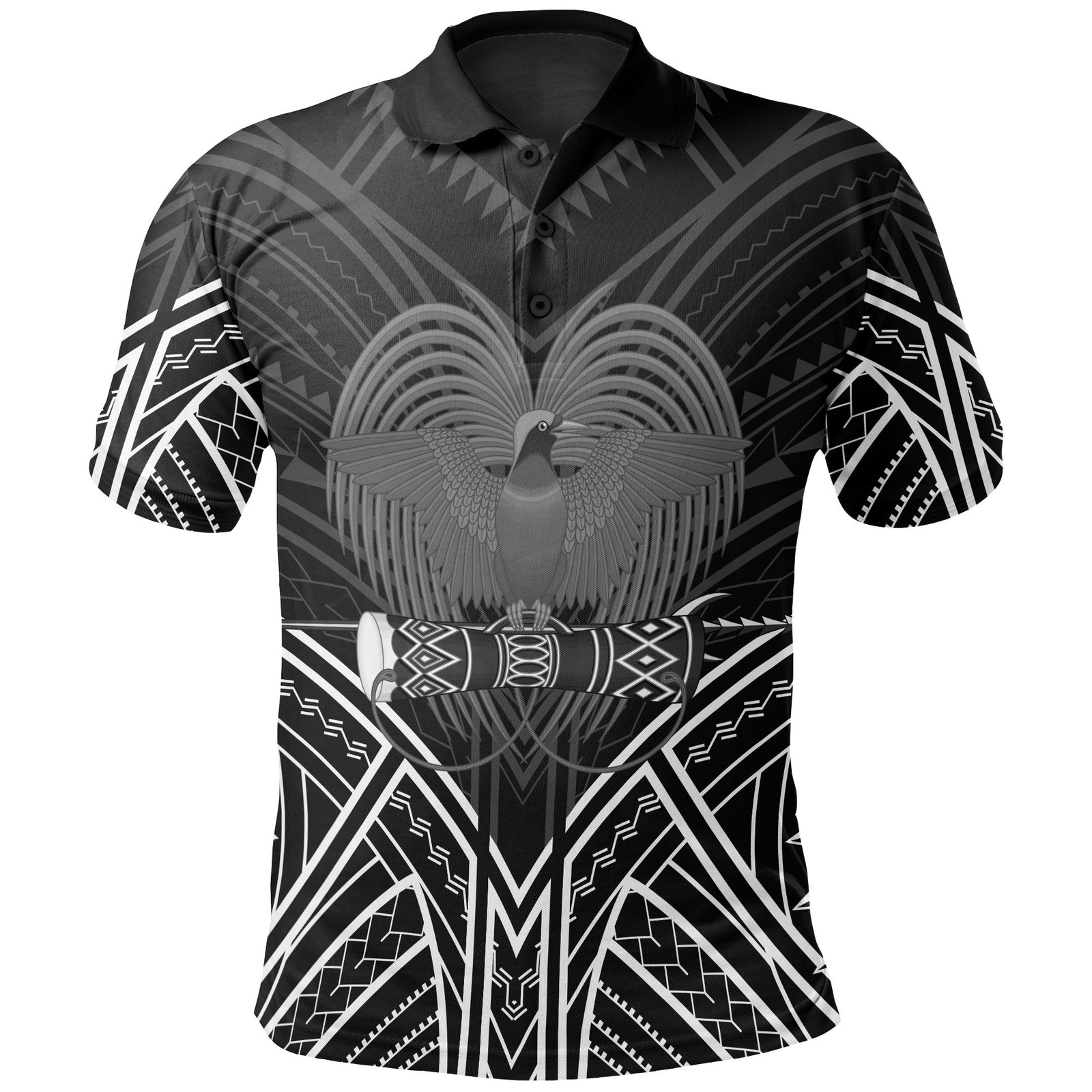 Papua New Guinea Polo Shirt Papua New Guinea Seal Black Tribal Patterns Unisex White - Polynesian Pride