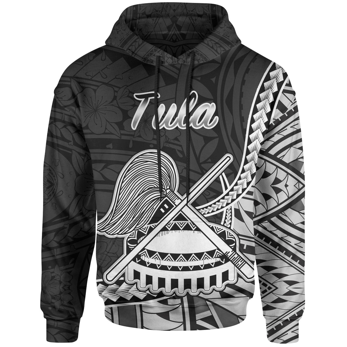 American Samoa Hoodie Tula Polynesian Patterns Unisex Black - Polynesian Pride