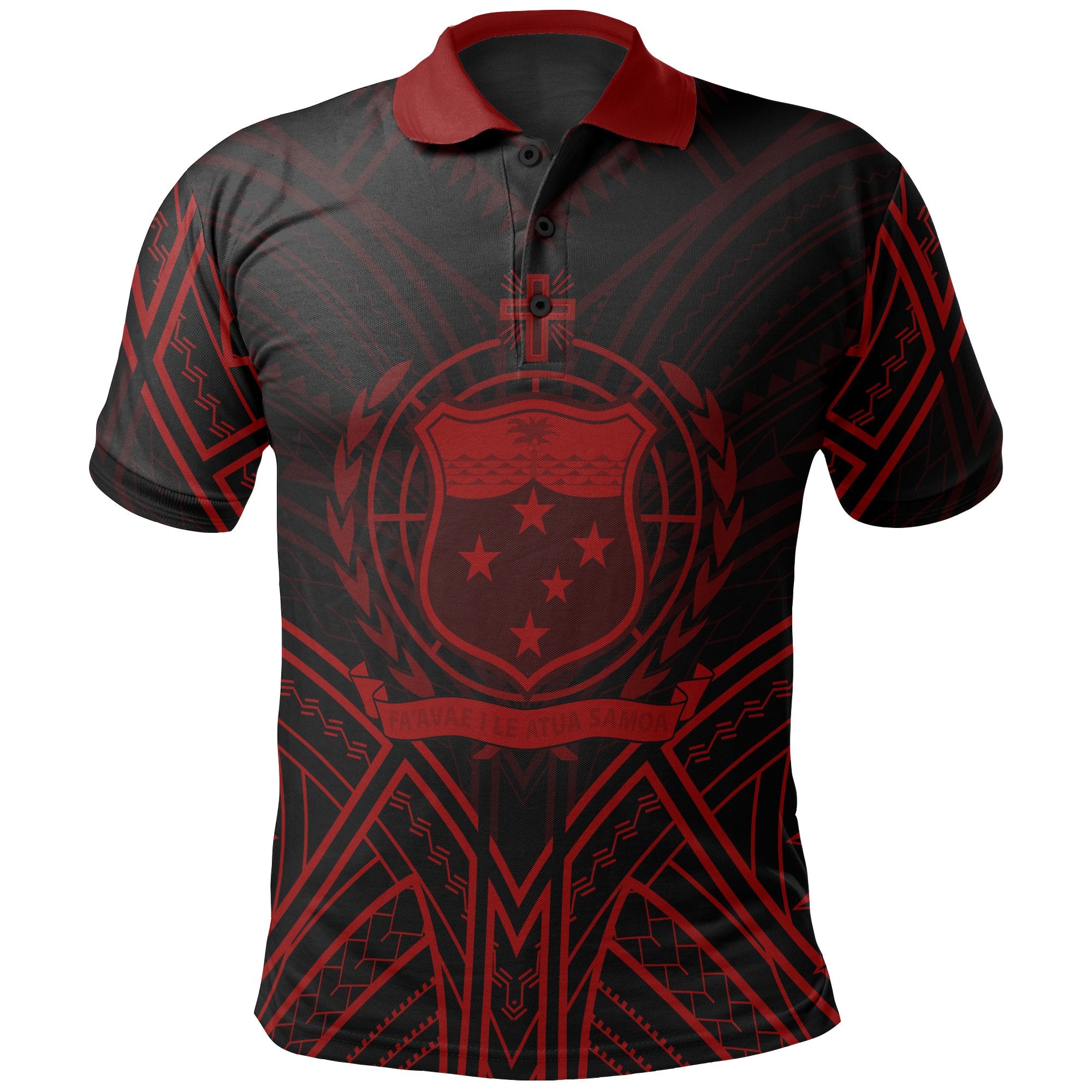 Samoa Polo Shirt Samoan Seal Red Tribal Patterns Unisex White - Polynesian Pride