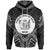 Niue Hoodie Niue Seal Black Tribal Patterns Unisex White - Polynesian Pride