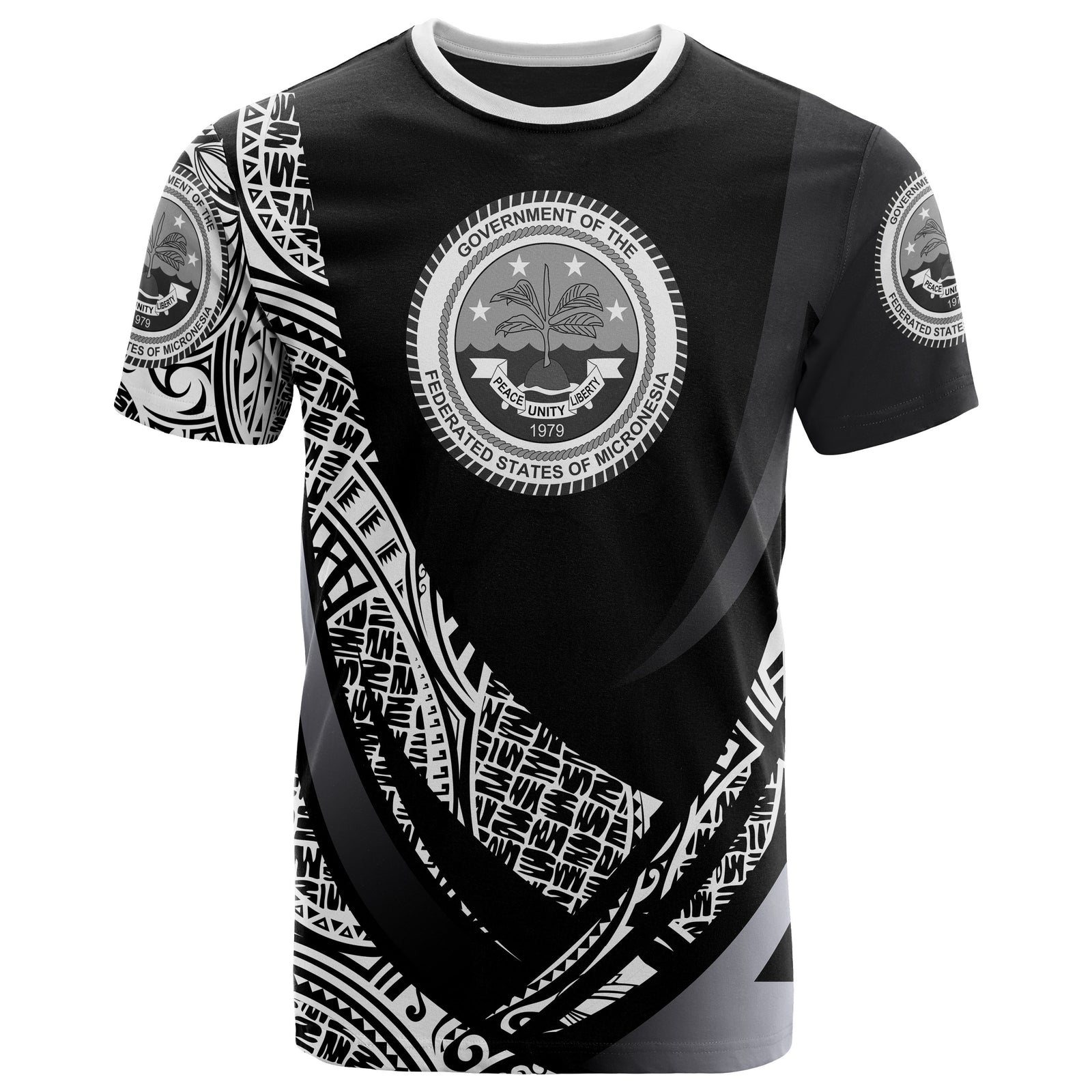 Federated States of Micronesia T Shirt Polynesian Patterns Sport Style Unisex Black - Polynesian Pride