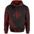 Fiji Hoodie Red Polynesian Patterns Sport Style Unisex Black - Polynesian Pride