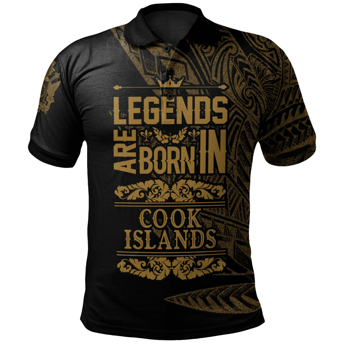 Cook Island Polo Shirt Legends Are Born In Gold Color Unisex Gold - Polynesian Pride