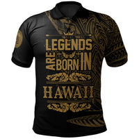 Hawaii Polo Shirt Legends Are Born In Gold Color Unisex Gold - Polynesian Pride