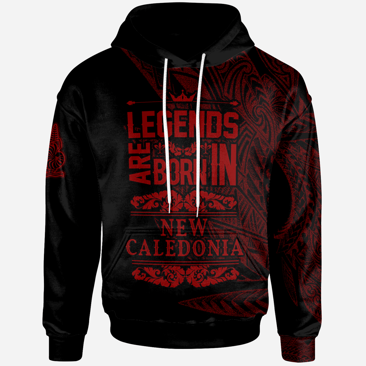 New Caledonia Hoodie Legends Are Born In Red Color Unisex Red - Polynesian Pride