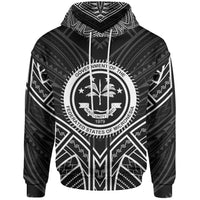 Federated States of Micronesia Hoodie Federated States of Micronesia Seal Black Tribal Patterns Unisex Black - Polynesian Pride