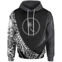 Chuuk State Hoodie White Polynesian Patterns Sport Style Unisex Black - Polynesian Pride