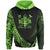 Fiji Hoodie Green Polynesian Patterns Sport Style Unisex Black - Polynesian Pride