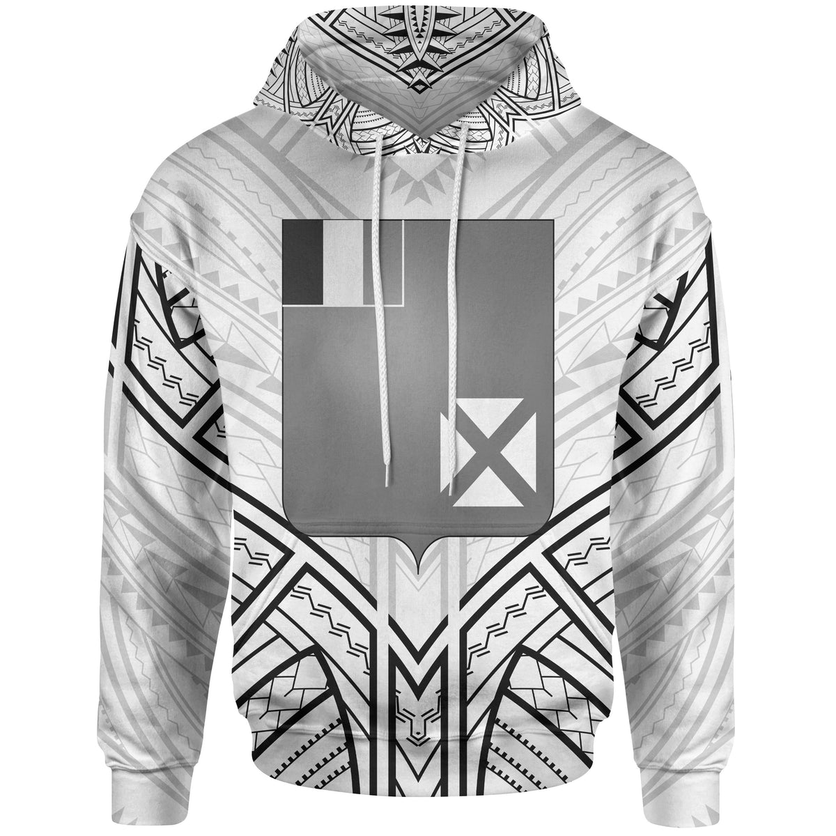 Wallis & Futuna Hoodie Wallis & Futuna Seal Tribal Patterns Unisex White - Polynesian Pride