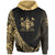 Fiji Hoodie Gold Polynesian Patterns Sport Style Unisex Black - Polynesian Pride