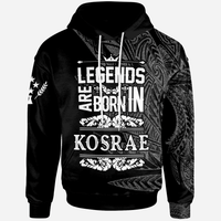 Kosrae State Hoodie Legends Are Born In White Color Unisex White - Polynesian Pride