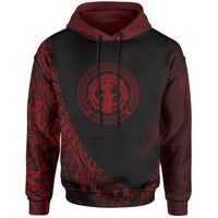 Northern Mariana Islands Hoodie Red Polynesian Patterns Sport Style Unisex Black - Polynesian Pride