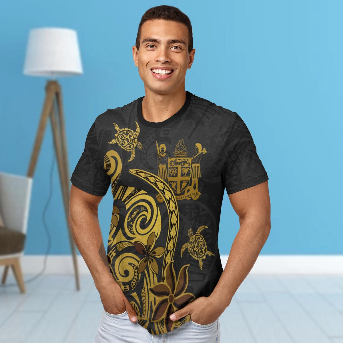 Fiji Custom T Shirt Folk Style - Polynesian Pride