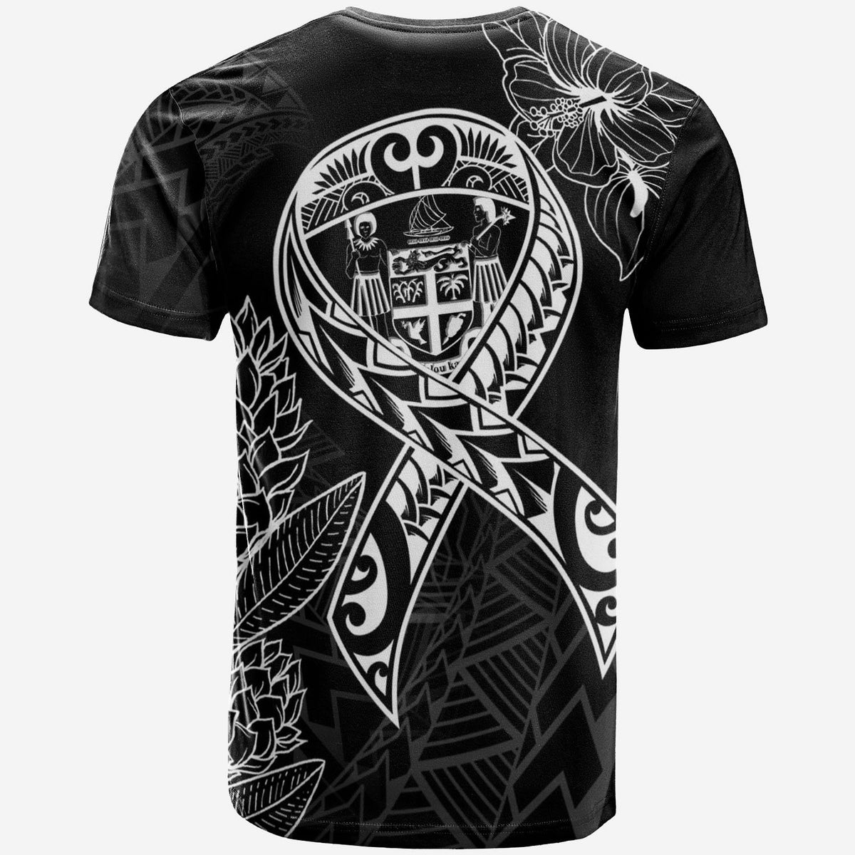 Fiji T Shirt Ribbon Polynesian Style - Polynesian Pride