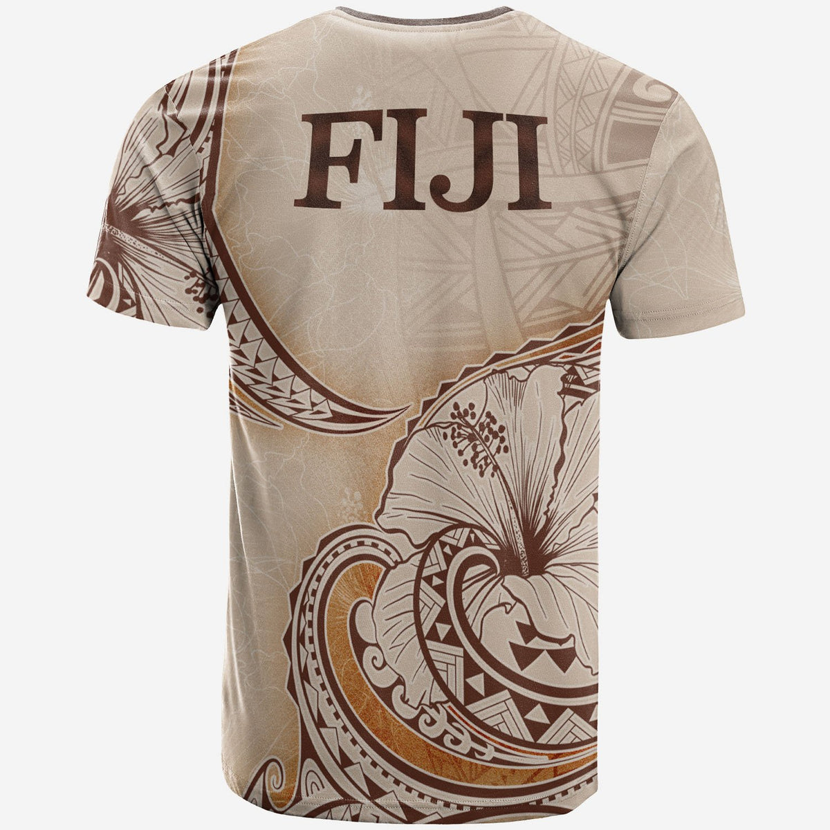 Fiji T Shirt Hibiscus Flowers Vintage Style - Polynesian Pride