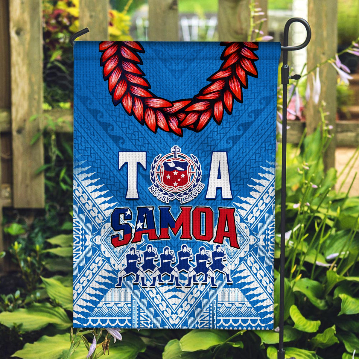 Toa Samoa Rugby Flag Manu Siva Tau Style Ulafala Ver.01 LT13 - Polynesian Pride