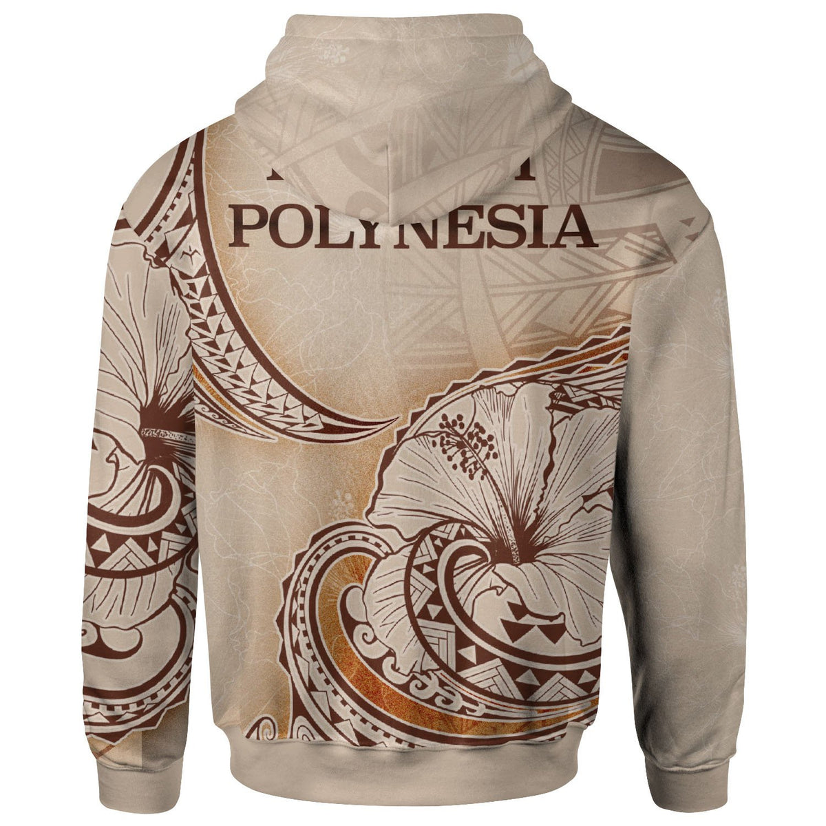French Polynesia Zip Hoodie Hibiscus Flowers Vintage Style - Polynesian Pride