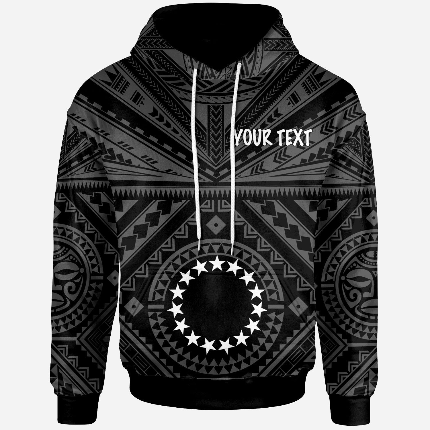 Cook Island Custom Hoodie Seal With Polynesian Tattoo Style (Black) Unisex Black - Polynesian Pride