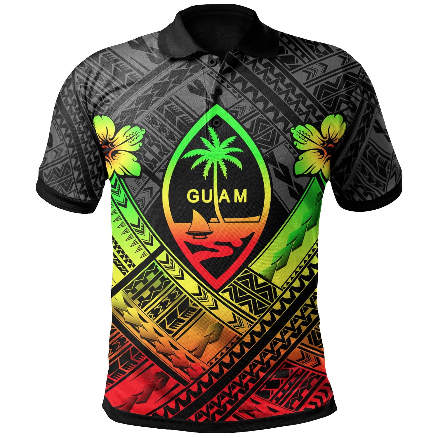 Guam Polynesian Polo Shirt Guam Reggae Seal Camisole Hibiscus Style Unisex Reggae - Polynesian Pride